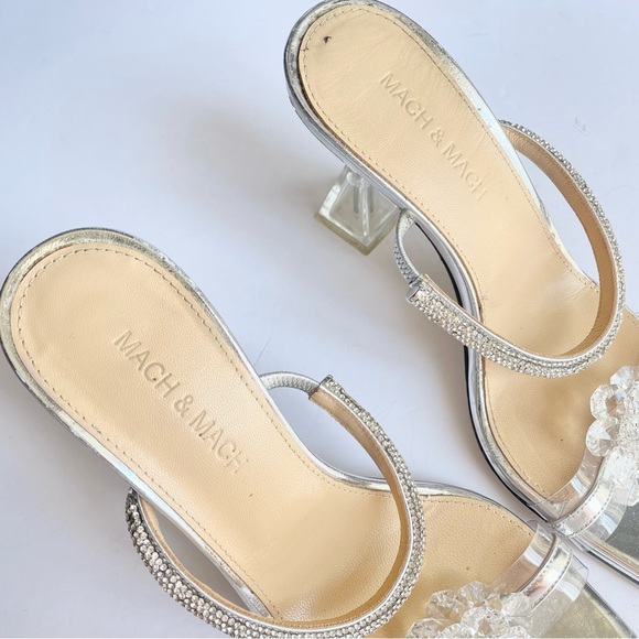Mach & Mach Crystal Flower Slide
Sandal‎ Heels Silver Clear Tan - Picture 3 of 9
